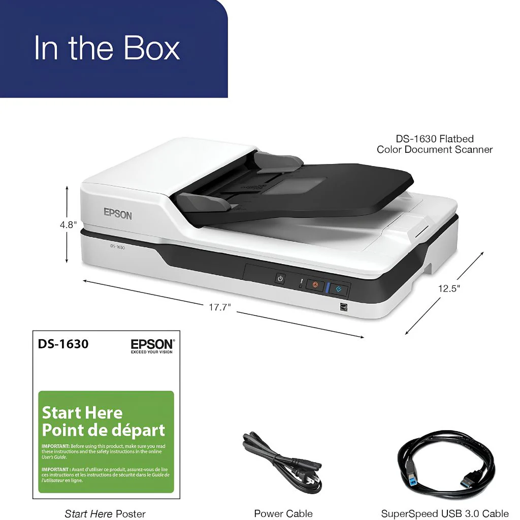 جودة رقمنة المستندات المكتبية مع ماسح Epson WorkForce DS-1630