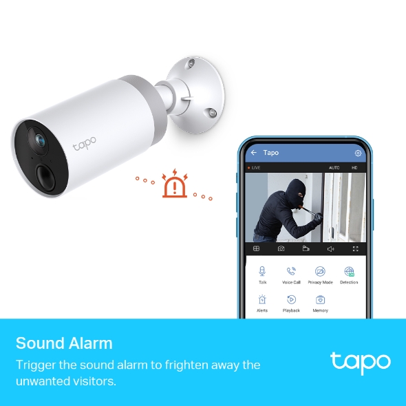 TP-Link Tapo C400S2 2K QHD Pan Tilt Home Security Wi-Fi Camera